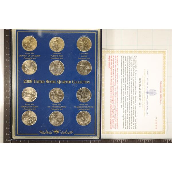 2009-P&D STATE QUARTER 12 COIN UNC SET IN HARD