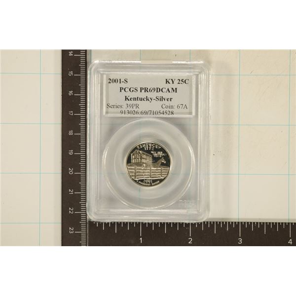 2001-S SILVER KENTUCKY QUARTER PCGS PR69 DCAM