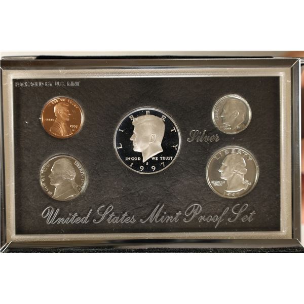 1997 US SILVER PREMIER PROOF SET (WITH BOX) AND