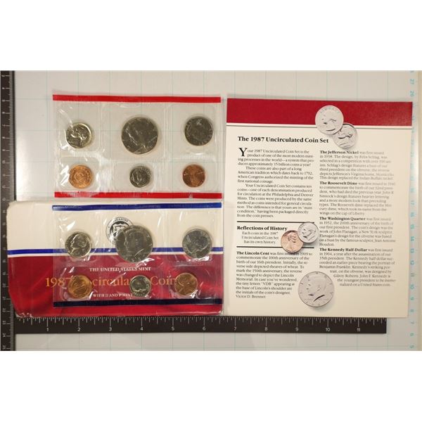 1987 US MINT SET (UNC) P/D (WITH ENVELOPE) AND