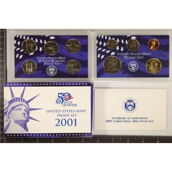 2001 US PROOF SET (WITH BOX) WITH CERTIFICATE