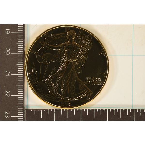 GOLD ELECTRO PLATED UNC 1995 AMERICAN SILVER