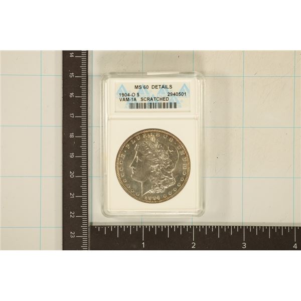 1904-O MORGAN SILVER DOLLAR VAM-1A ANACS MS60