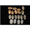 Image 1 : 19 ASSORTED ELONGATED US & FORIEGN COINS: 7-STEEL