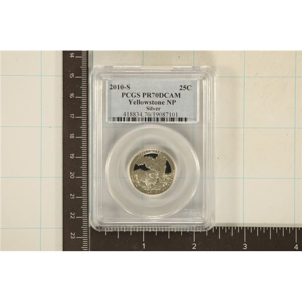 2010-S SILVER YELLOWSTONE N.P. QUARTER PCGS PR70