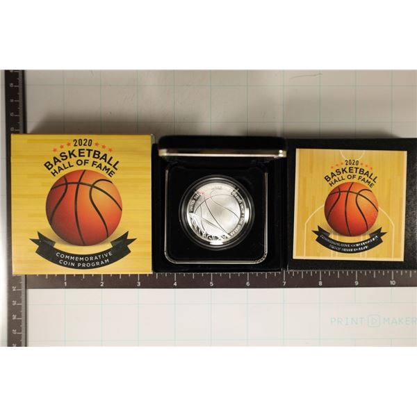2020-P US SILVER BASKETBALL HALL OF FAME PROOF $1