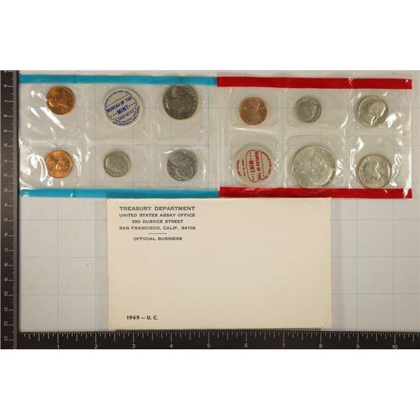 1969 US MINT SET (UNC) P/D/S (WITH ENVELOPE)