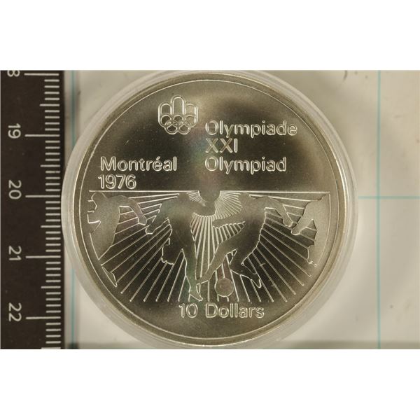 1976 CANADA SILVER UNC $10 OLYMPIC COIN 1.4453 OZ