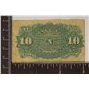 Image 2 : 1863 US 10 CENT FRACTIONAL CURRENCY