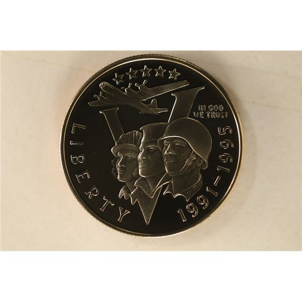 1995-P WWII US PROOF HALF DOLLAR.  IN HARD PLASTIC