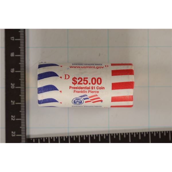 2010-D SOLID DATE $25 ROLL OF "FRANKLIN PIERCE"
