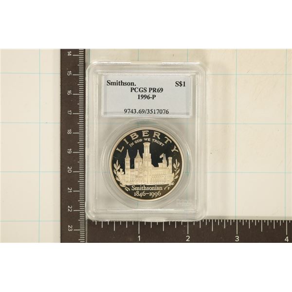 1996-P US SILVER SMITHSONIAN DOLLAR PCGS PR69