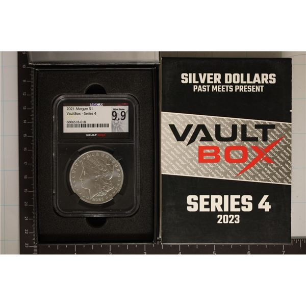 2023 SERIES 4 VAULT BOX. NGC X 2021 MORGAN SILVER