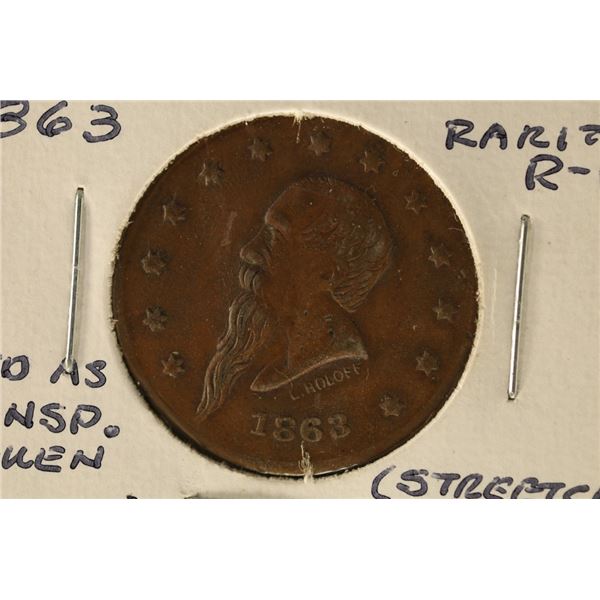 1863 CIVIL WAR TOKEN "GUSTAVUS LINDENMUELLER"
