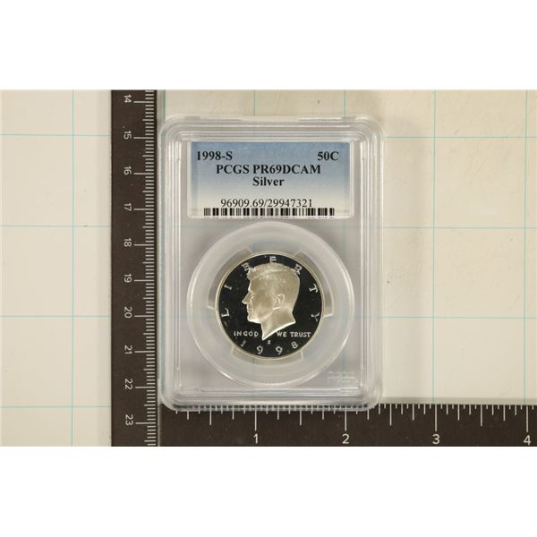 1998-S SILVER KENNEDY HALF DOLLAR PCGS PR69 DCAM