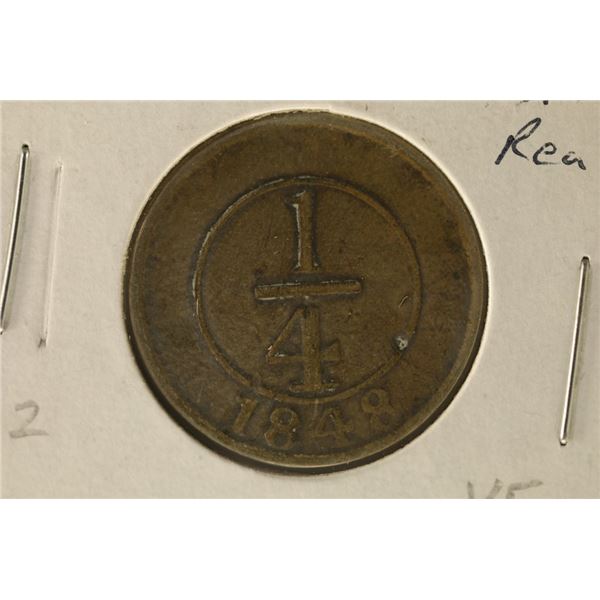 1848 DOMINICAN REPUBLIC 1/4 REAL