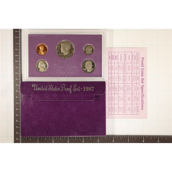 1987 US PROOF SET (WITH BOX) & CERTIFICATE