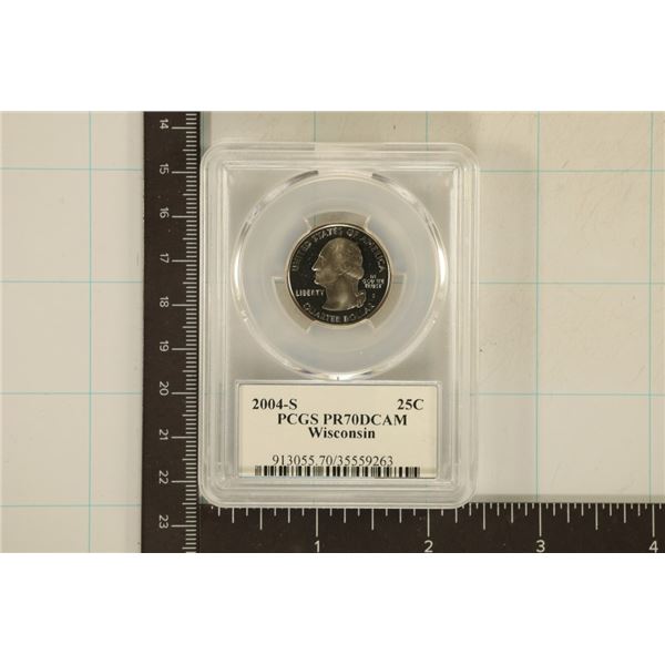2004-S WISCONSIN STATE QUARTER PCGS PR70 DCAM