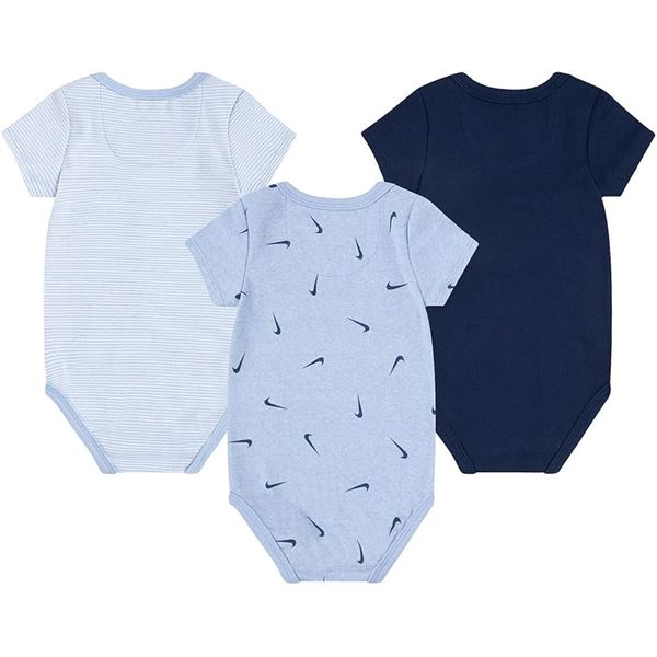 NEW M & B 3 PK SHORT SLEEVE BODY SUIT LIGHT BLUE