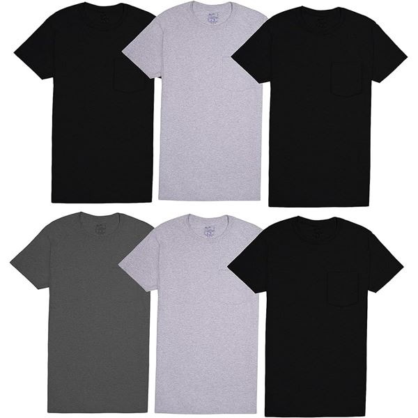 NEW 6 POCKET TEES FRUIT OF THE LOOM