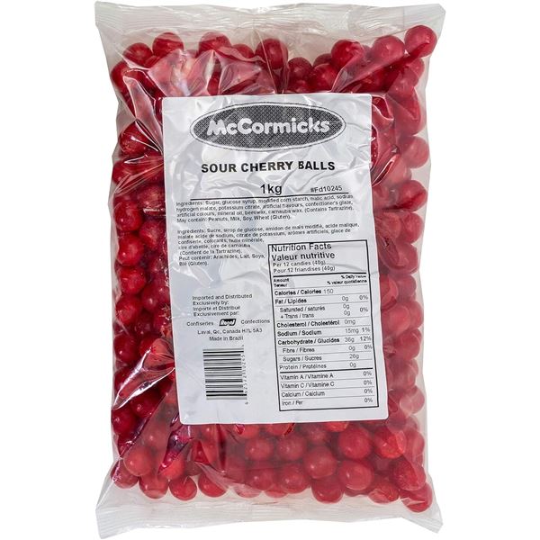 NEW MCCORMICKS SOUR CHERRY BALLS 1KG
