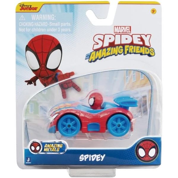 NEW DISNEY JUNIOR AMAZING METALS SPIDEY RACE CAR