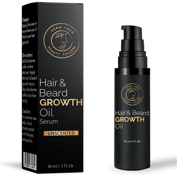 NEW DERM TECH DERMA ROLLER KIT FOR MEN WITH SERUM