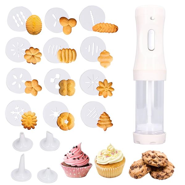 NEW EASY ELECTRIC COOKIE PRESS 17 PCS