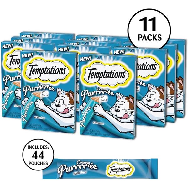 11 NEW PACKS  TEMPTATIONS CREAMY PUREE WITH TUNA