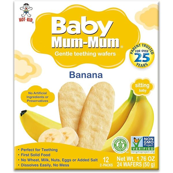 NEW 4 X 50G BABY MUM-MUM BANANA WAFERS