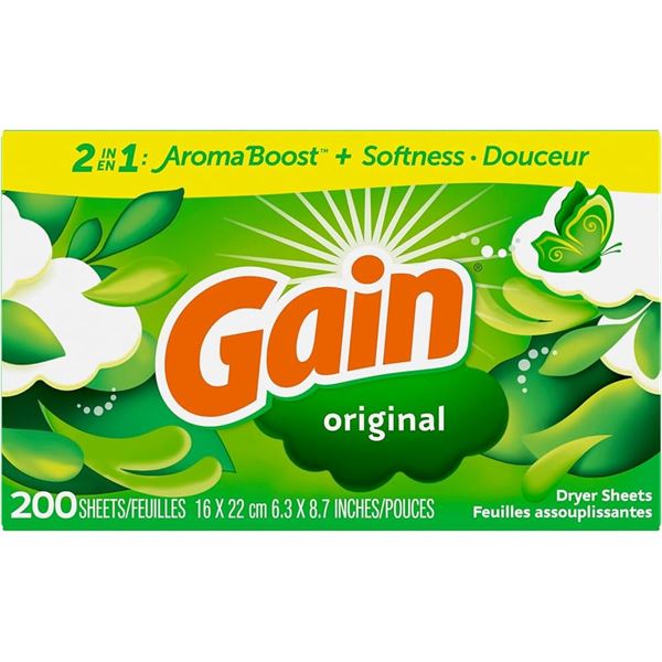 NEW 200 SHEETS GAIN ORIGINAL DRYER SHEETS