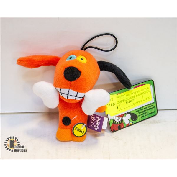 BRAND NEW MUTTPET SQUEEKY ROLLOVER DOG TOY