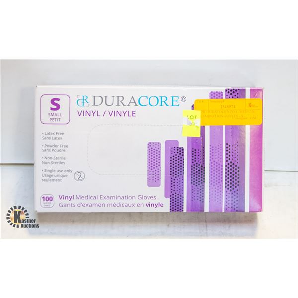 NEW DURACORE VINYL MEDICAL EXAMINATION GLOVES - S