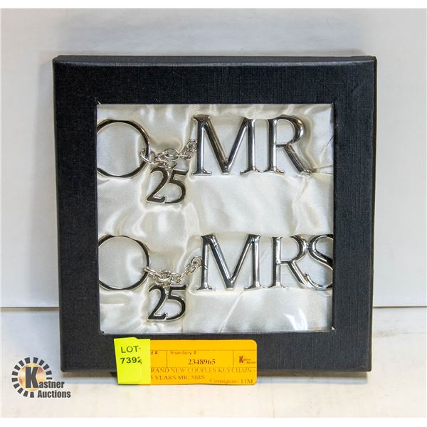 BRAND NEW COUPLES KEYCHAIN - 25 YEARS MR, MRS