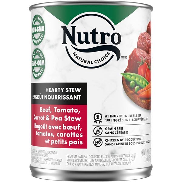 NEW CASE WITH 12 CANS OF NUTRO HEARTY STEW WET