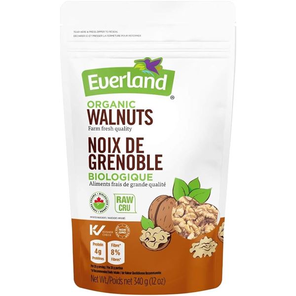 NEW 340G EVERLAND ORGANIC WALNUTS