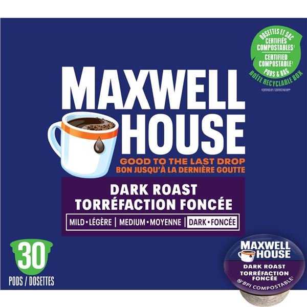 NEW 292G MAXWELL HOUSE DARK ROAST