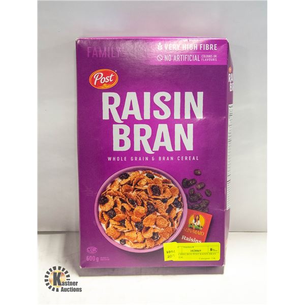 NEW 600G BOX POST RAISIN BRAN CEREAL
