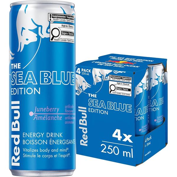 NEW REDBULL THE SEA BLUE EDITION 4 PACK JUNEBERRY