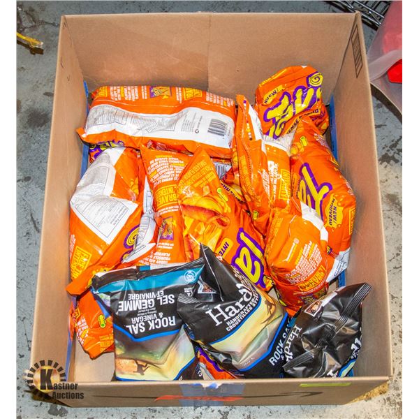 LARGE MIXED BOX OF HARDBITES ROCK SALT & TAKIS