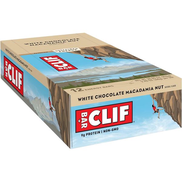 NEW 12 PACK OF CLIF BARS - WHITE CHOCOLATE