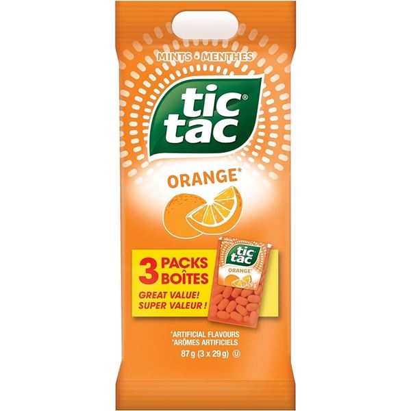 NEW 87G TIC TAC ORANGE 3 PACK
