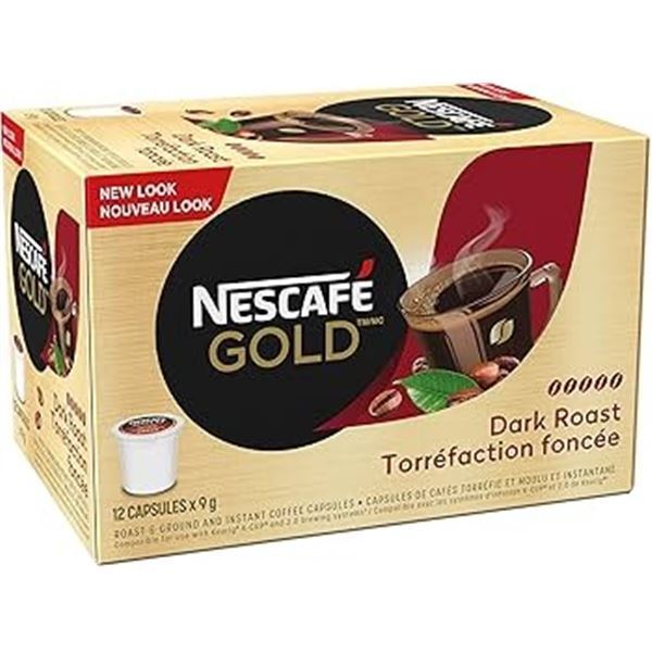 NEW 12 X 9G NESCAFE GOLD DARK ROAST