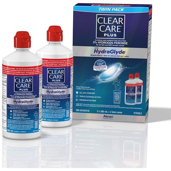 BRAND NEW CLEAR CARE PLUS TWIN PACK CLEANING AND
