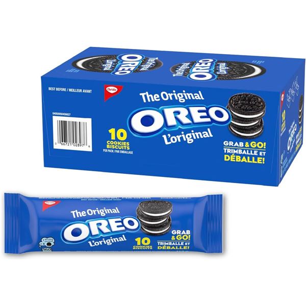 1.13KG BOX OF OREO GRAB & GO COOKIES - 10 PACKS W/