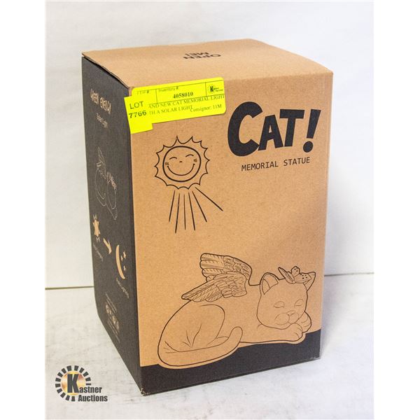 BRAND NEW CAT MEMORIAL LIGHT WITH A SOLAR LIGHT