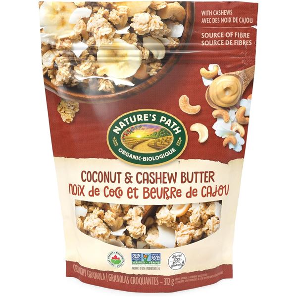 NEW CASE WITH 8 BAGS OF NATURES PATH COCONUT &