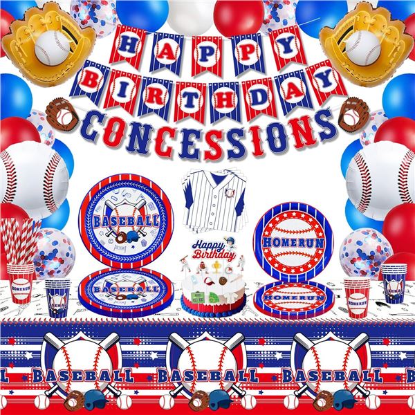 NEW 168 PACK BASEBALL PARTY PACK SUPPLIES