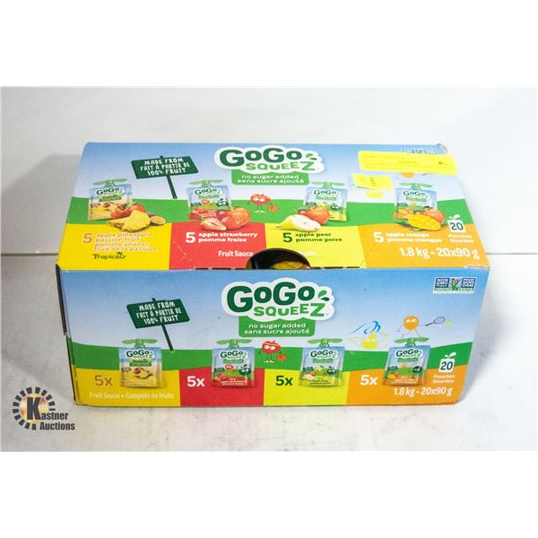 VARIETY PACK OF 20 GOGO SQUEEZ FOR CHILDREN