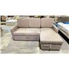 Image 1 : 2-PC FABRIC SECTIONAL SOFA BED WITH CHAISE & STORAGE (CLEANING REQUIRED)